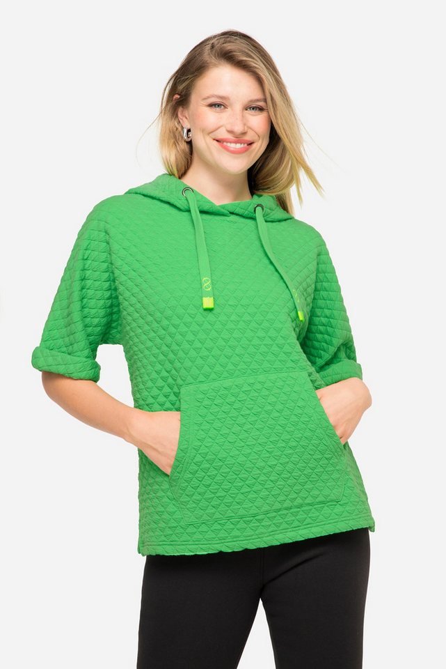 Laurasøn Sweatshirt Sweat-Pullunder Waffel-Jacquard Kapuze von Laurasøn