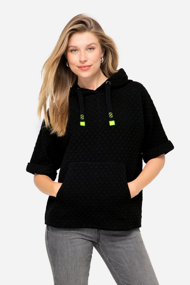 Laurasøn Sweatshirt Sweat-Pullunder Waffel-Jacquard Kapuze von Laurasøn
