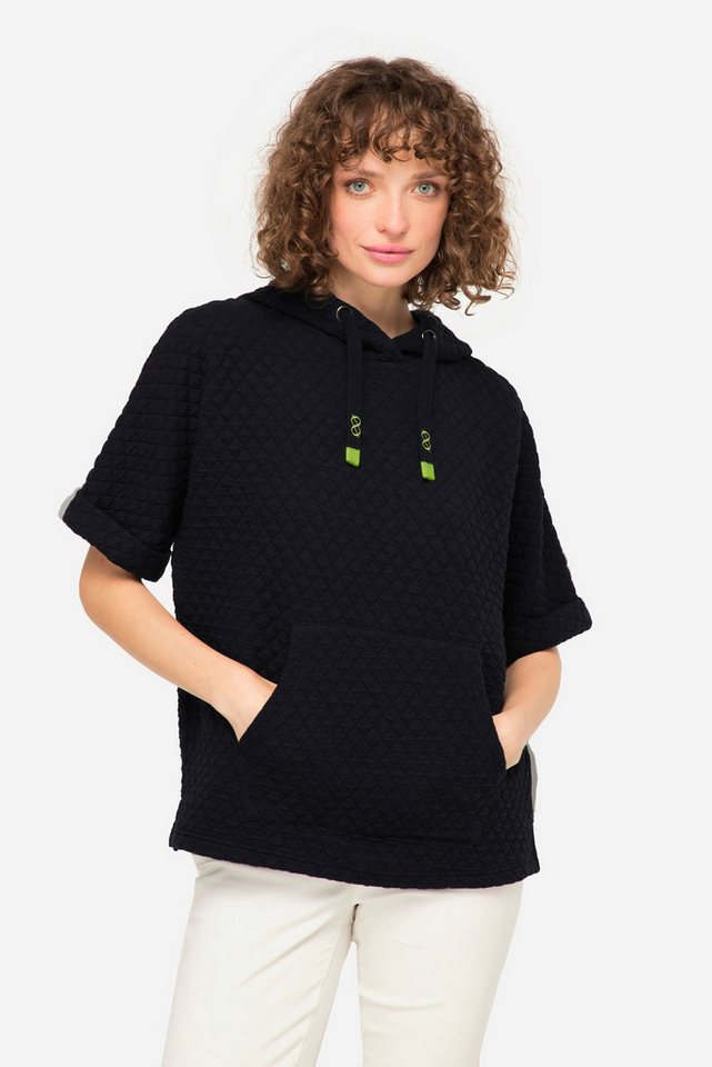 Laurasøn Sweatshirt Sweat-Pullunder Waffel-Jacquard Kapuze von Laurasøn
