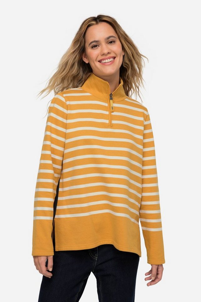 Laurasøn Sweatshirt Sweatshirt Ringel Troyerkragen Langarm OEKO-TEX von Laurasøn
