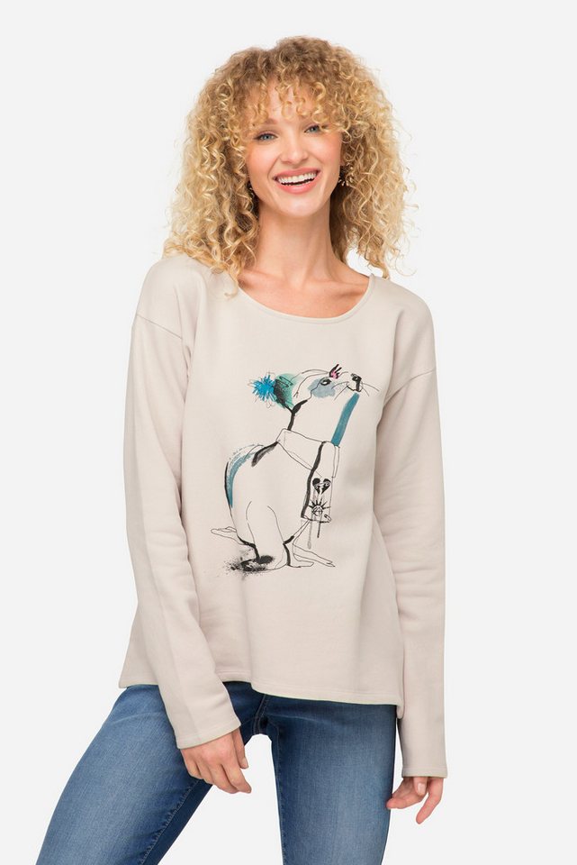 Laurasøn Sweatshirt Sweatshirt Robben-Print Rundhals Langarm von Laurasøn