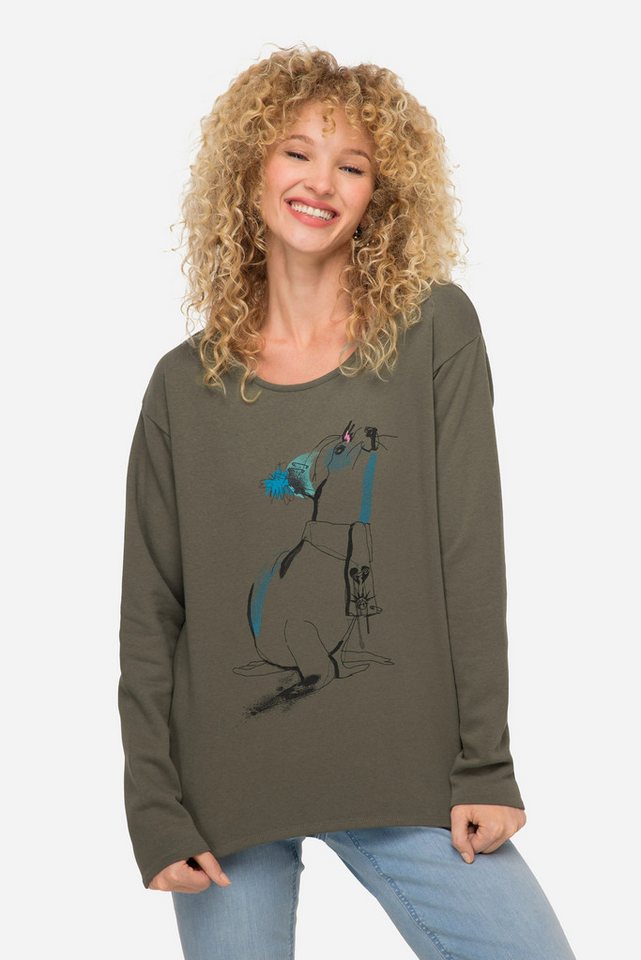 Laurasøn Sweatshirt Sweatshirt Robben-Print Rundhals Langarm von Laurasøn