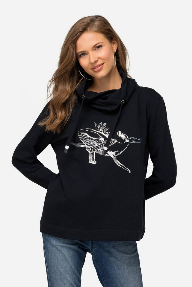 Laurasøn Sweatshirt Sweatshirt Stehkragen Wal Langarm OEKO-TEX von Laurasøn