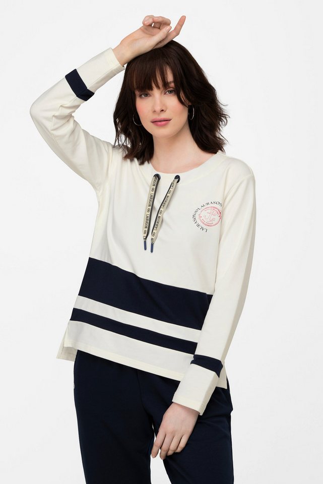 Laurasøn Sweatshirt Sweatshirt Streifen Print Rundhals Langarm von Laurasøn