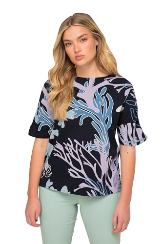 Laurasøn T-Shirt, Korallen-Print, Rundhals, Halbarm mit Raffung Marine L 828521130-L Laurasøn T-Shirt, Korallen-Print, Rundhals, Halbarm mit Raffung Marine L 828521130-L von Laurasøn