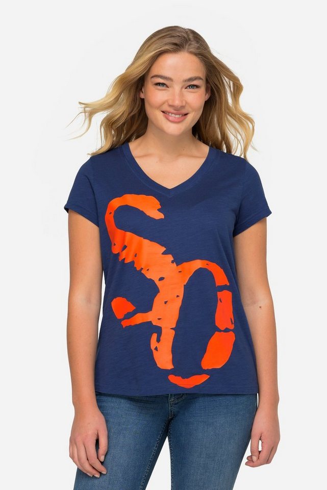 Laurasøn T-Shirt T-Shirt Print V-Ausschnitt Halbarm OEKO-TEX von Laurasøn