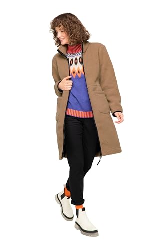 Laurasøn Teddy-Mantel, Teddyfleece, Stehkragen, 2-Wege-Zipper Taupe XL 822179321-XL von Laurasøn
