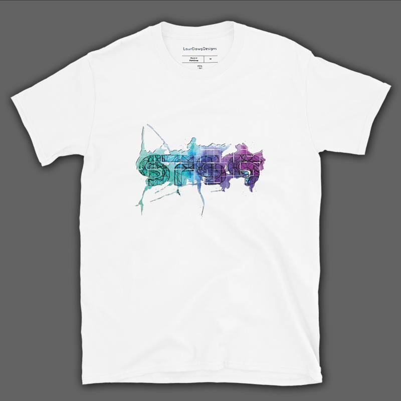sts9 Teal/Pink Wasserfarben/Geometrie T-Shirt sts9 Teal/Pink Wasserfarben/Geometrie T-Shirt von Laurdawgdesigns