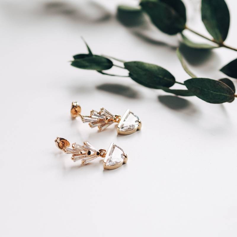 Cz Kristall Ohrringe Braut Modern Cz Kristall Ohrringe Braut Modern von LaurelLime