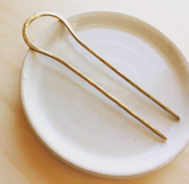 Messing Haarstab, Mittelschwere Haarnadel, Gehämmerte Haarnadel Messing Haarstab, Mittelschwere Haarnadel, Gehämmerte Haarnadel von LaurelOBrien