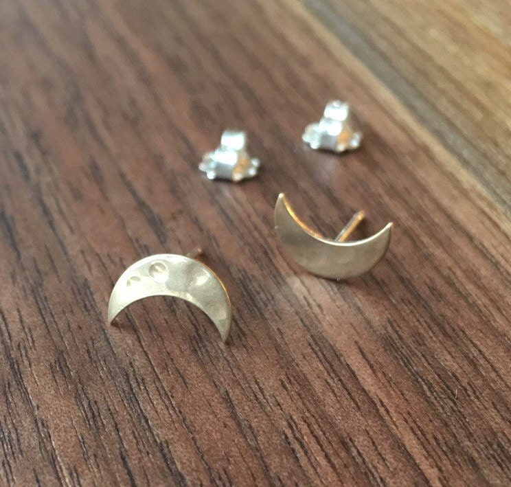 Messing Mond Ohrringe, Halbmond Ohrstecker, Gold Eclipse Ohrstecker Messing Mond Ohrringe, Halbmond Ohrstecker, Gold Eclipse Ohrstecker von LaurelOBrien