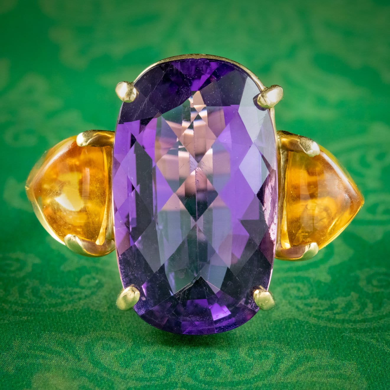 Vintage Amethyst Citrin Cocktail Ring 30Ct von LaurelleLtd