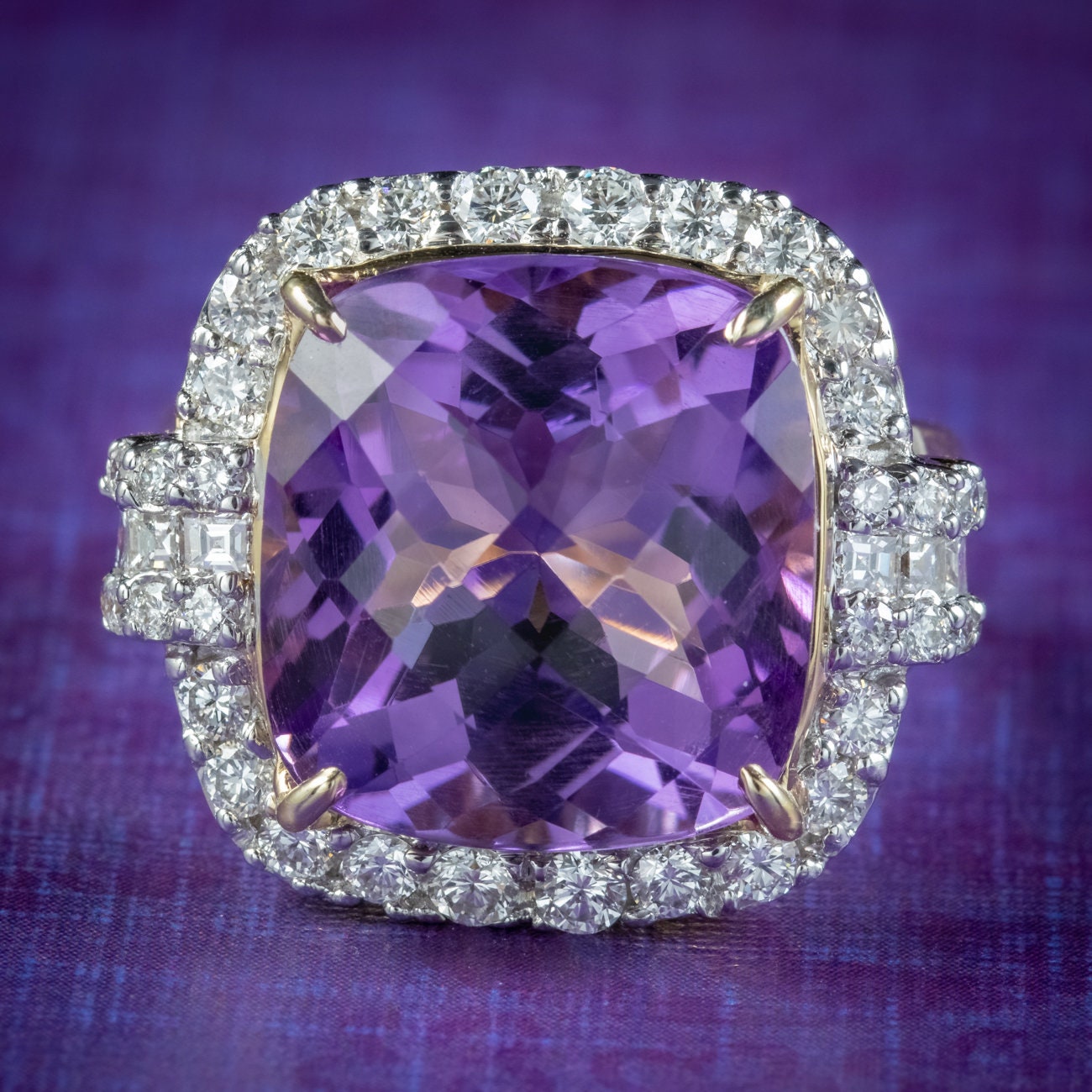 Vintage Amethyst Diamant Cocktail Ring 12Ct von LaurelleLtd