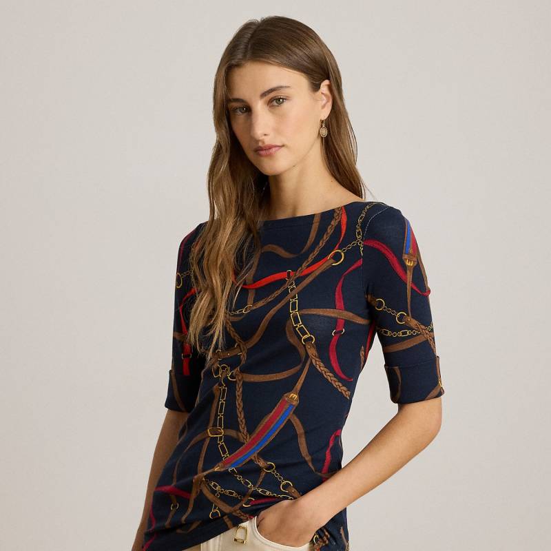 Kurzgrößen - Baumwoll-T-Shirt mit Gürteldruck von Lauren Petite