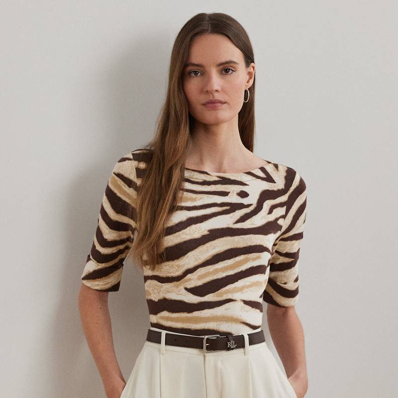 Kurzgrößen - Baumwoll-T-Shirt mit Zebramuster von Lauren Petite