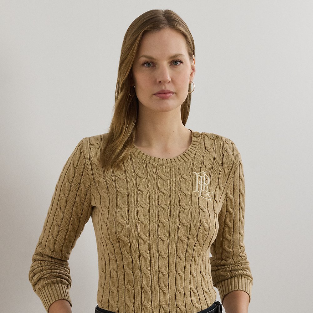 Kurzgrößen - Baumwollpullover mit Zopfmuster Kurzgrößen - Baumwollpullover mit Zopfmuster von Lauren Petite
