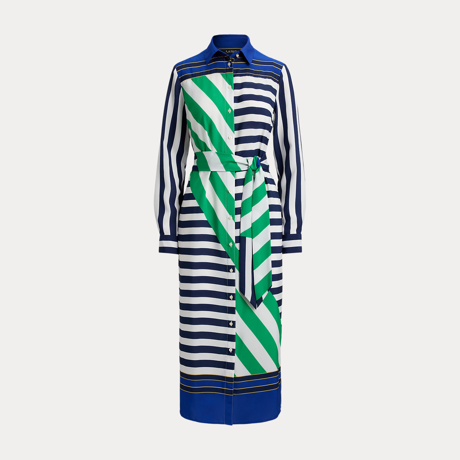 Kurzgrößen - Crêpe-Hemdkleid mit Streifen von Lauren Petite