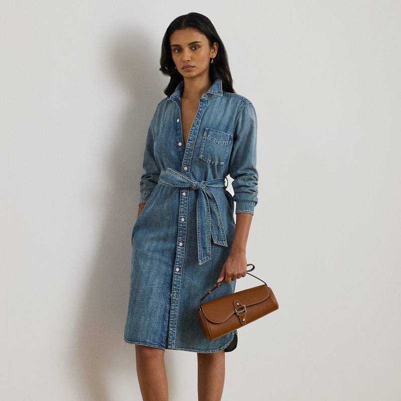 Kurzgrößen - Denim-Hemdkleid mit Gürtel von Lauren Petite