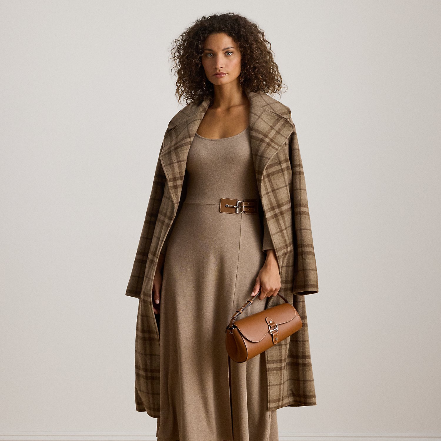 Kurzgrößen - Geripptes Midikleid mit Schnalle von Lauren Petite