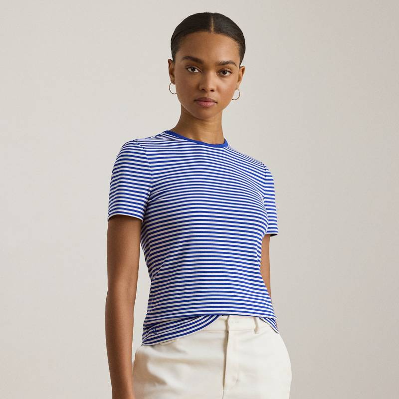 Kurzgrößen - Gestreiftes Rundhals-T-Shirt mit Stretch von Lauren Petite