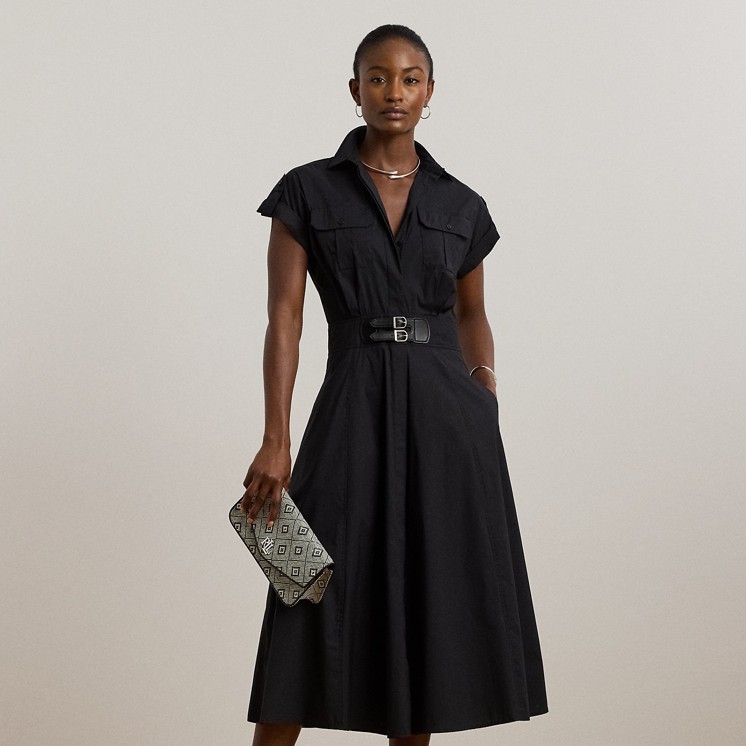 Kurzgrößen - Hemdkleid mit Schnallendetail von Lauren Petite