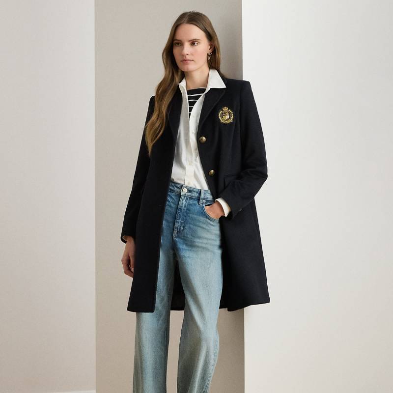 Kurzgrößen - Mantel mit Wappenaufnäher von Lauren Petite