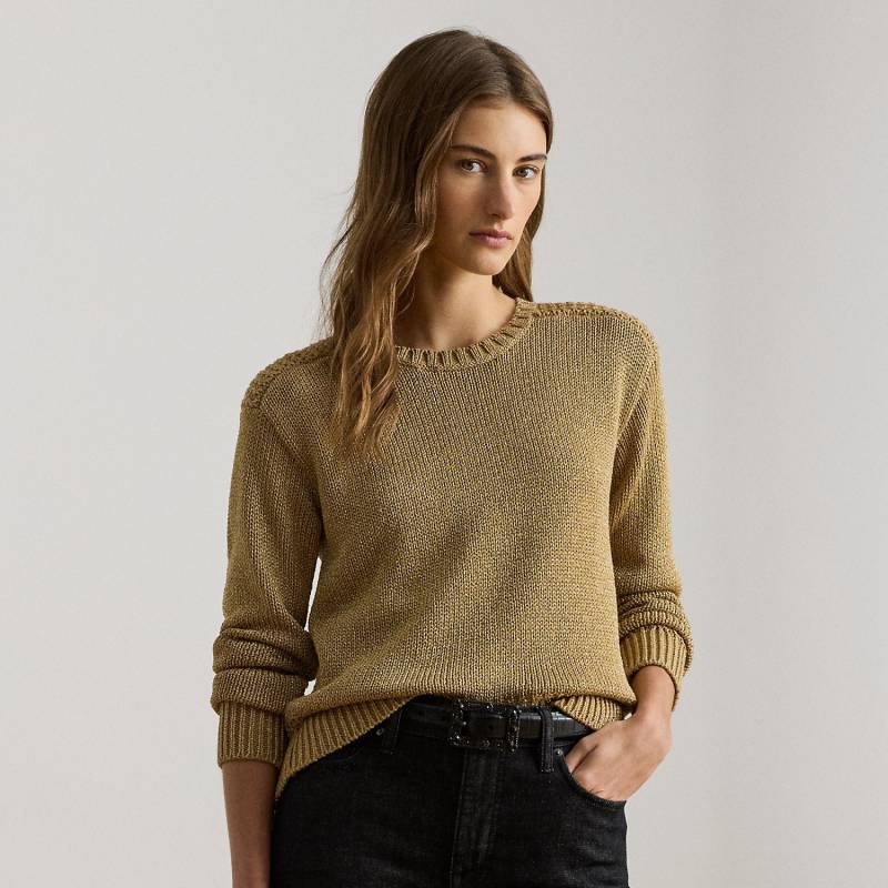 Kurzgrößen - Metallic-Rundhalspullover mit Baumwolle von Lauren Petite