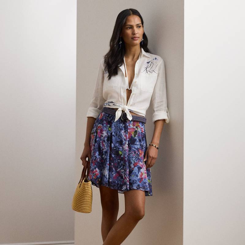 Kurzgrößen - Minirock aus Knittergeorgette mit Druck Kurzgrößen - Minirock aus Knittergeorgette mit Druck von Lauren Petite