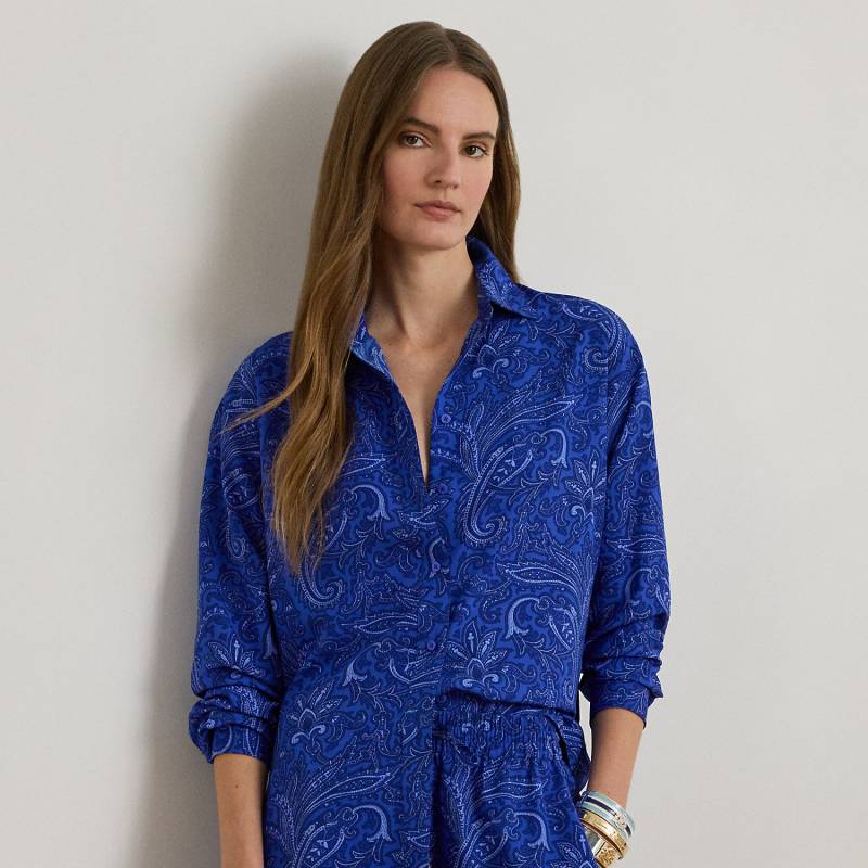 Kurzgrößen - Relaxed-Fit Crêpe-Hemd mit Paisley-Motiv von Lauren Petite