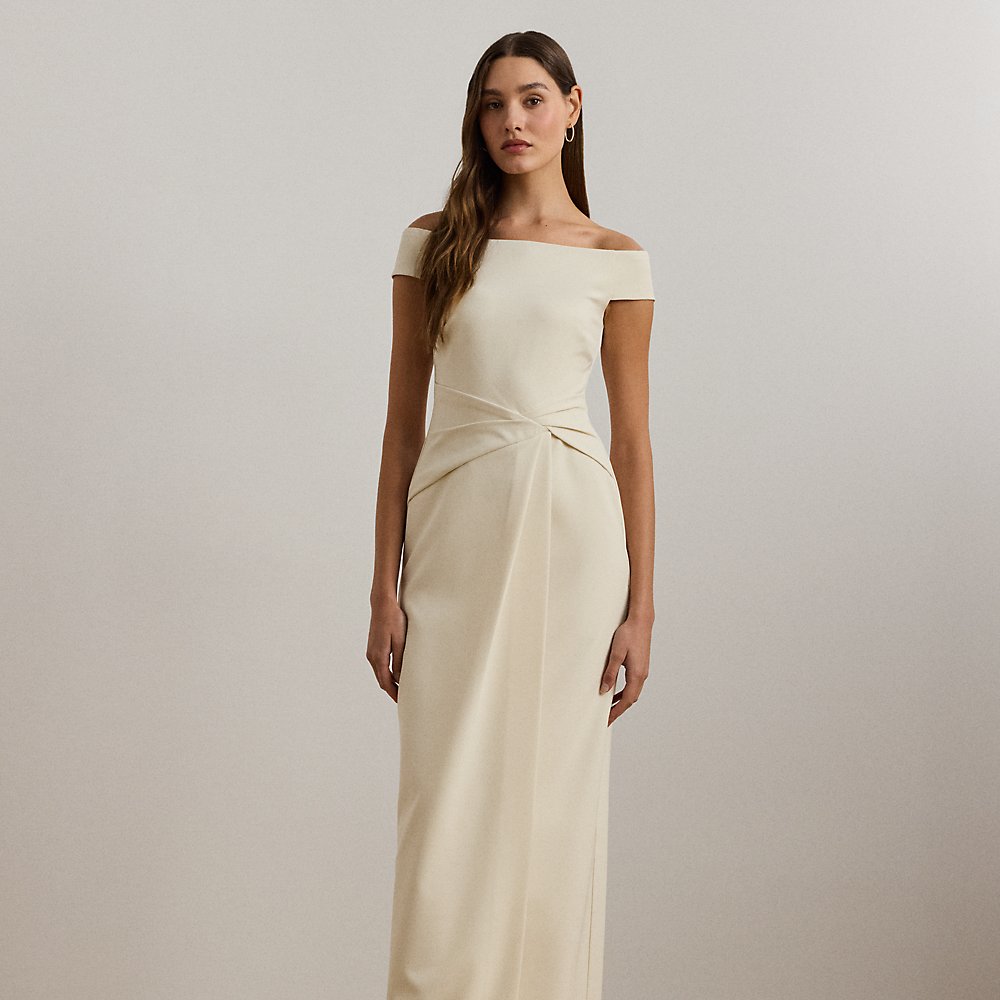 Kurzgrößen - Schulterfreies Crêpe-Abendkleid Kurzgrößen - Schulterfreies Crêpe-Abendkleid von Lauren Petite