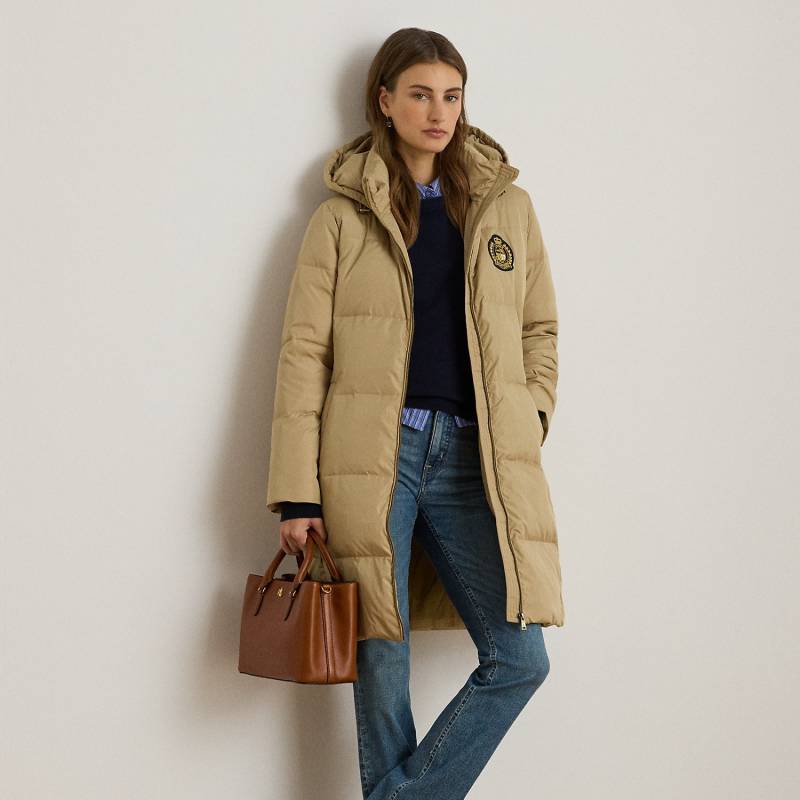 Kurzgrößen - Steppmantel mit Kapuze und Wappen von Lauren Petite