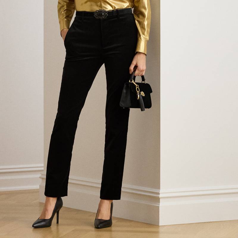 Kurzgrößen - Stretchsamt-Hose in 3/4-Länge von Lauren Petite