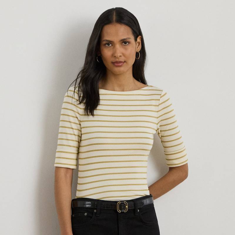 Kurzgrößen - T-Shirt mit Metallic-Streifenmuster von Lauren Petite