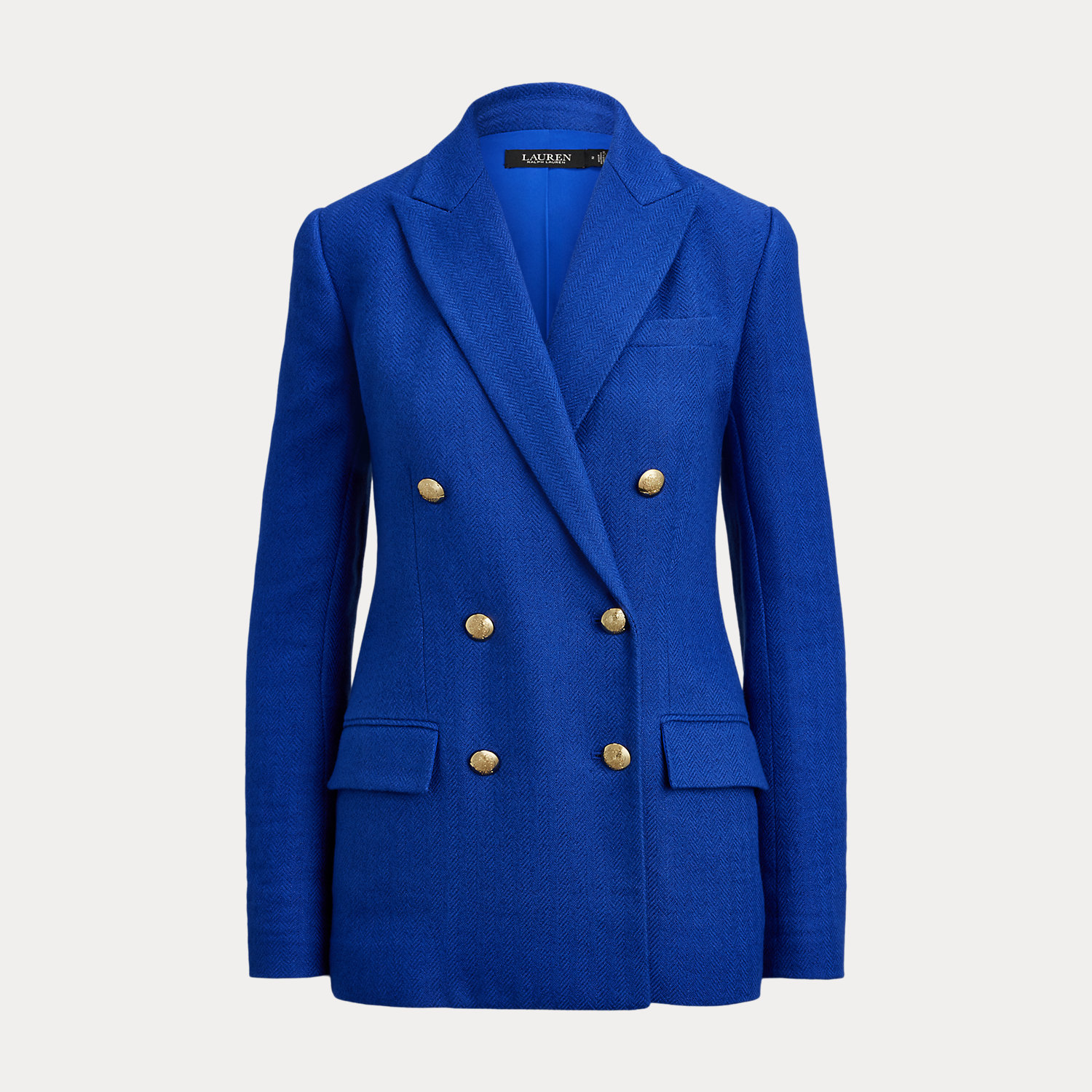 Kurzgrößen - Zweireihiger Leinen-Baumwoll-Blazer von Lauren Petite