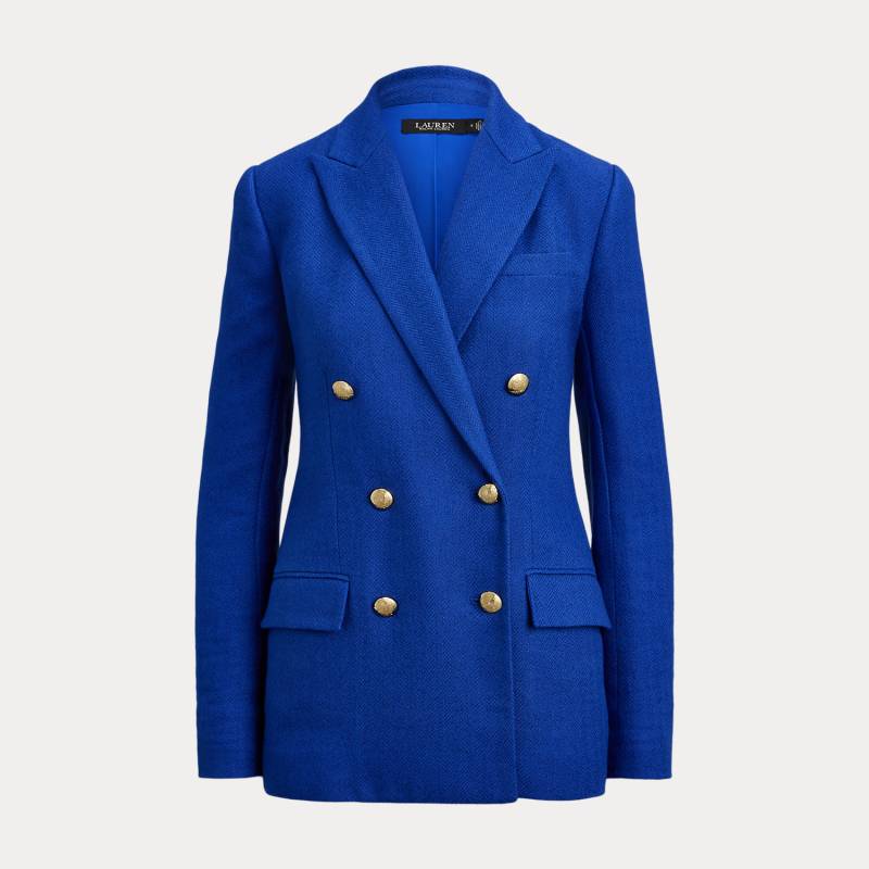 Kurzgrößen - Zweireihiger Leinen-Baumwoll-Blazer von Lauren Petite