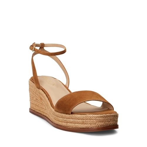 LAUREN Ralph Lauren Damen Leona Wildleder Espadrille Keilsandalen, Whiskey, 39 EU von Lauren Ralph Lauren
