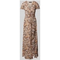 Lauren Ralph Lauren Abendkleid mit Bindegürtel Modell 'FARRYSH' in Taupe, Größe 34 von Lauren Ralph Lauren