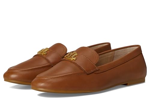 Lauren Ralph Lauren Averi Iii Damen-Slipper aus brüniertem Leder, Sattel Deep Tan, 40.5 EU von Lauren Ralph Lauren