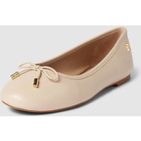 Lauren Ralph Lauren Ballerinas aus Leder mit Schleifen-Detail Modell 'JAYNA' in Offwhite, Größe 37 von Lauren Ralph Lauren