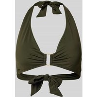 Lauren Ralph Lauren Bikini-Oberteil in unifarbenem Design mit Schnürung in Khaki, Größe 38 von Lauren Ralph Lauren