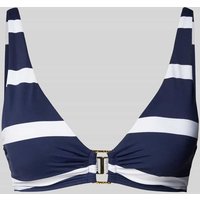 Lauren Ralph Lauren Bikini-Oberteil mit Streifenmuster in Dunkelblau, Größe 42 von Lauren Ralph Lauren