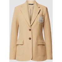 Lauren Ralph Lauren Blazer mit Label-Badge Modell 'VEERATTA' in Camel, Größe 40 von Lauren Ralph Lauren