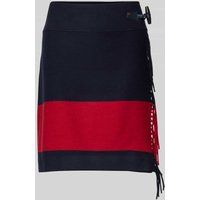 Lauren Ralph Lauren Bleistiftrock mit Fransen Modell 'NARJISS' in Dunkelblau, Größe 38 von Lauren Ralph Lauren