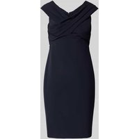 Lauren Ralph Lauren Cocktailkleid mit V-Ausschnitt Modell 'IRENE' in Dunkelblau, Größe 38 von Lauren Ralph Lauren