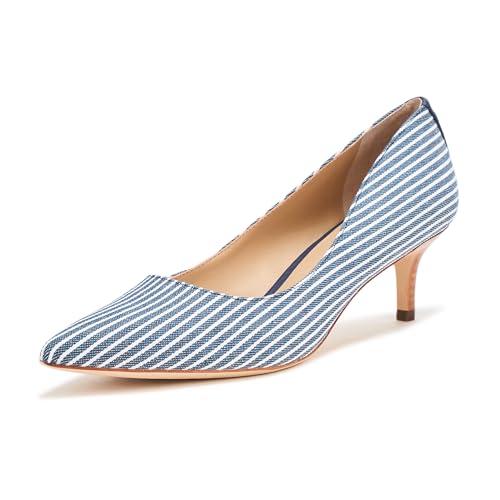 Lauren Ralph Lauren Damen Adrienne Striped Canvas Pump Pumps, Rfnd Navy Natural Rfnd Navy, 39 EU von Lauren Ralph Lauren