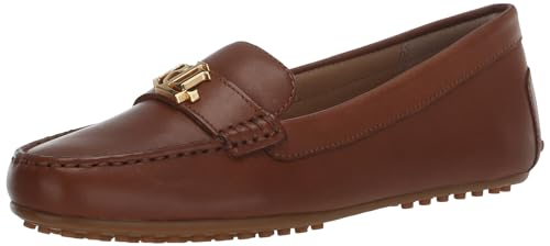 Lauren Ralph Lauren Damen Barnsbury Burnished Leather Driver Fahrer-Slipper, braun, 36 EU von Lauren Ralph Lauren
