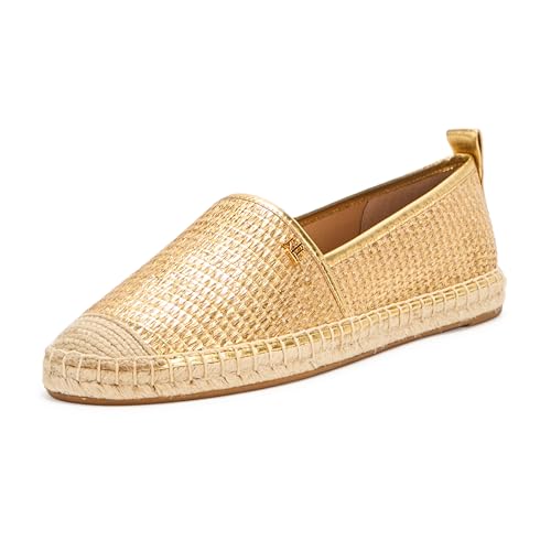 Lauren Ralph Lauren Damen Cameryn Iii Metallic Straw Espadrille, Modern Gold/Modern Gold, 37 EU von Lauren Ralph Lauren