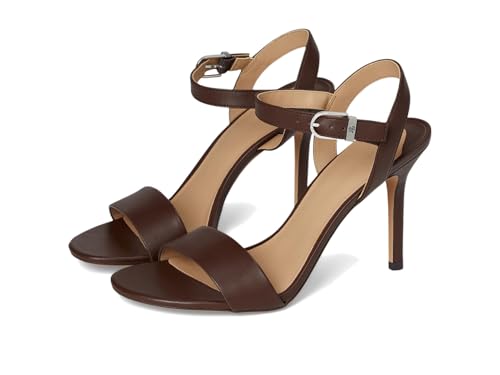 Lauren Ralph Lauren Damen Gwen Nappaleder Sandalen mit Absatz, Dark Hickory, 38.5 EU von Lauren Ralph Lauren