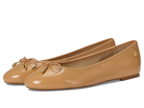 Lauren Ralph Lauren Damen Jayna Crinkle Lackleder Flats Ballerinas, Buff, 42 EU von Lauren Ralph Lauren