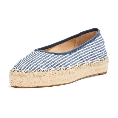 Lauren Ralph Lauren Damen Luize Stripe Canvas Ballett-Espadrille flach, Rfnd Navy/Natural/Rfnd Navy, 37 EU von Lauren Ralph Lauren